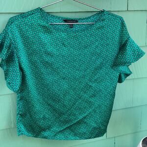 Banana Republic, green and black spots shirt
